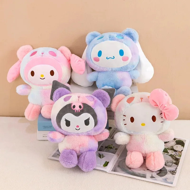 Kawaii 25cm Sanrio Jade Dog Kuromi Dressing Doll Doll Plush Toy Stuffed Animal Patung Dolls Birthday Gift for Girls Kids Boys