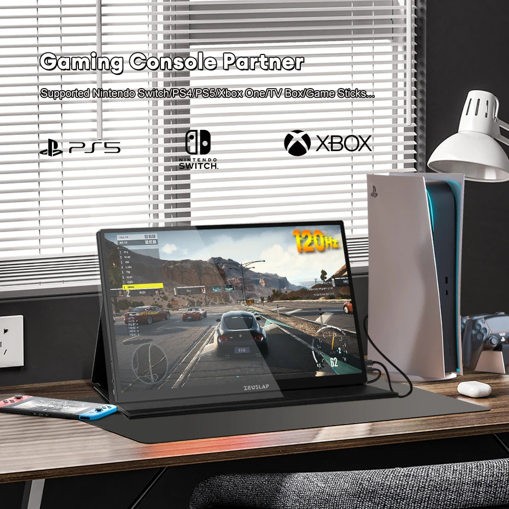 ZEUSLAP 16" 2.5K 144hz Touch Screen Portable Monitor 2560*1600 100%sRGB 500Cd/m² Travel Display for Laptop Computer