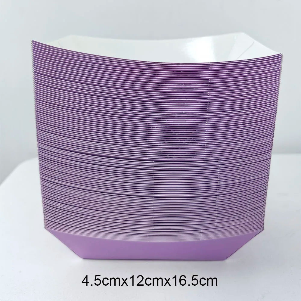6/12/24 Solid Color Paper Food Trays Disposable Food Boat Black White Blue Yellow Popcorn Box Baby Showe Birthday Party Supplies