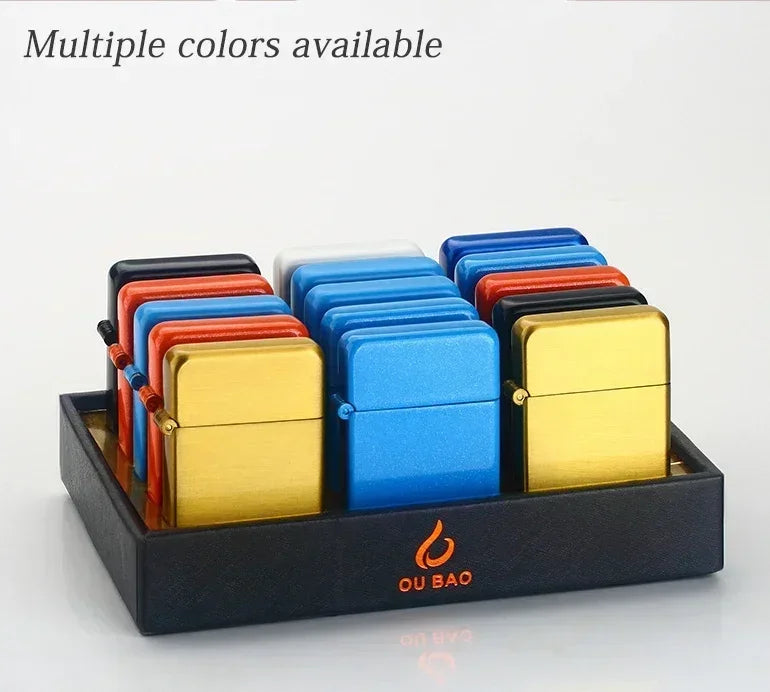 Windproof Metal Lighter Waterproof Portable Cigarette Lighter Red Fire Flame Direct Cigar Gas Lighter Smoke Accesoires for Men