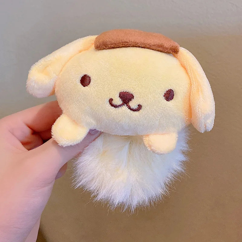 Sanrio Plush Scrunchie Anime Melody Kuromi Cinnamoroll Lady Tie Hair Rubber Band Headdress Girl Hair Accessories Kawaii Hairband