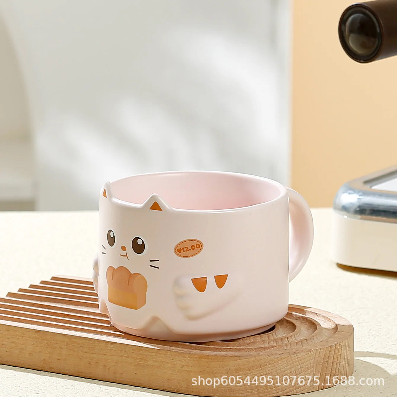 Creative Ceramic Cat Mug Cartoon Stacked Pair Cup High Temperature Resistant Household Children's Drinking Coffee Cup
