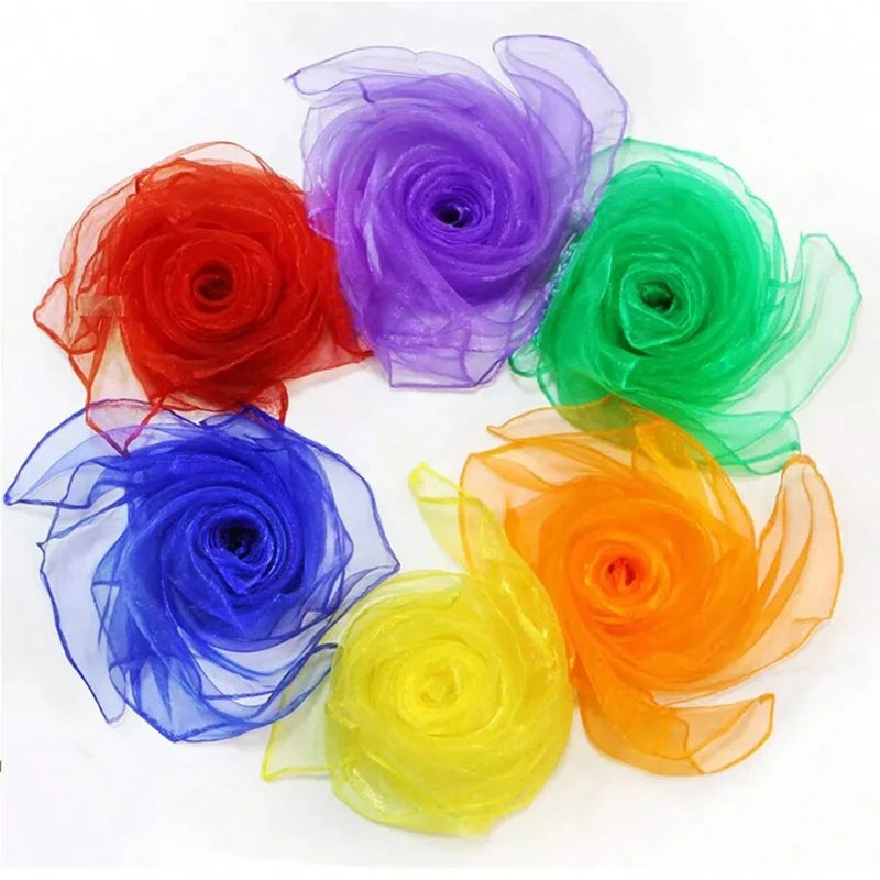 Children Handheld Ribbon Six Color Scarves Nylon Kids Outdoor Sports Toys Exercise Kindergarten Dance Performance Props TMZ