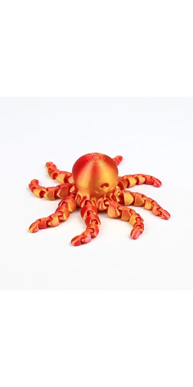 12cm 3D Printed Octopus Figurine with Flexible Joints for Home Office Desk Decoration Ocean Animal Table Ornament Ideal Gift Toy