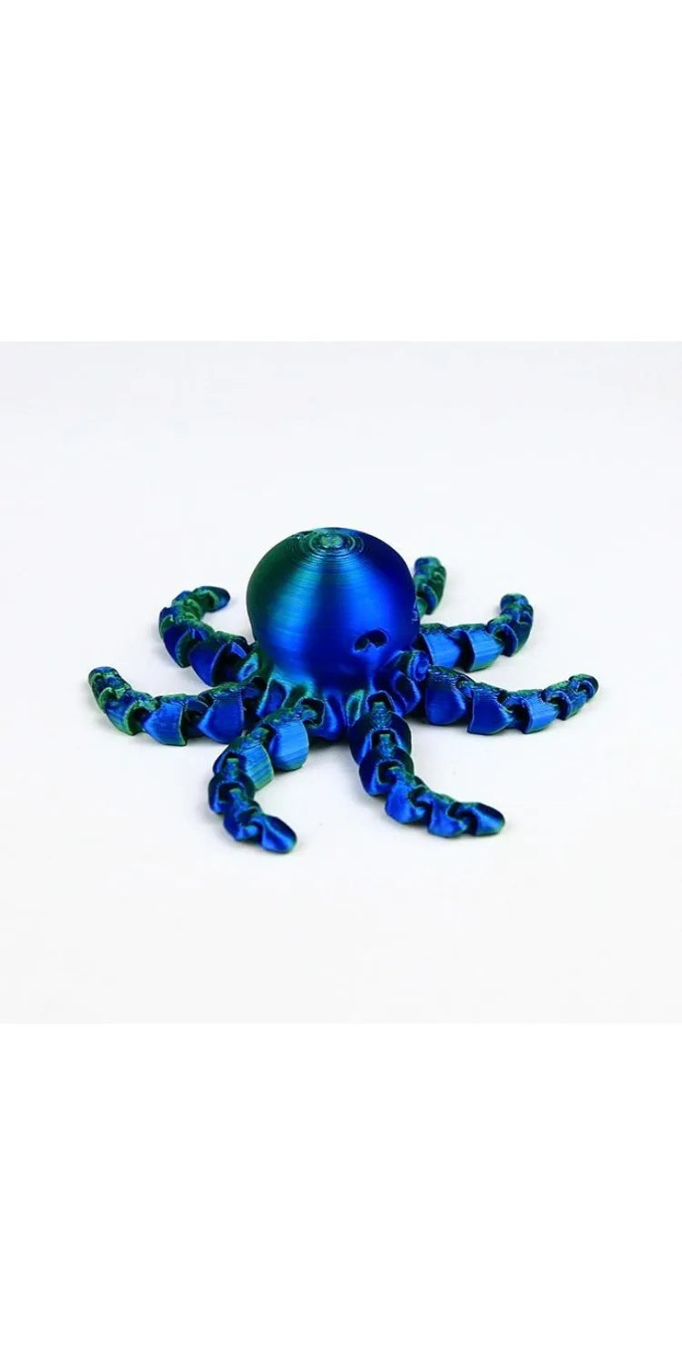 12cm 3D Printed Octopus Figurine with Flexible Joints for Home Office Desk Decoration Ocean Animal Table Ornament Ideal Gift Toy