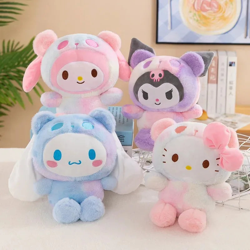 Kawaii 25cm Sanrio Jade Dog Kuromi Dressing Doll Doll Plush Toy Stuffed Animal Patung Dolls Birthday Gift for Girls Kids Boys