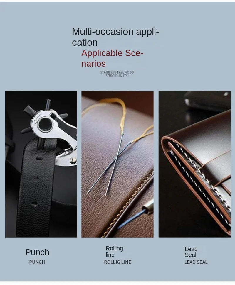 Leather Hole Punch Leather Tools Multifunctional Ordinary Carbon Steel Belt Puncher Punching Tool Belt Hole Puncher Crafts Tool