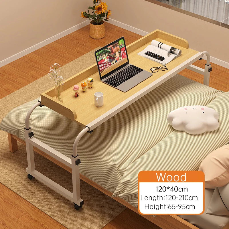 Laptop Computer Adjustable Height And Length Living Room Bedroom Movable Desk Overbed Table
