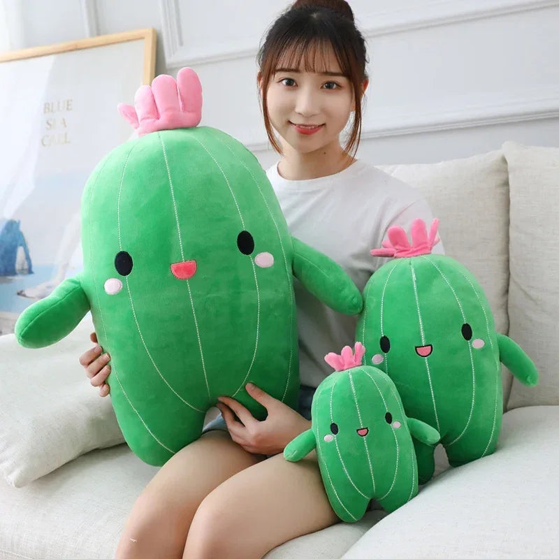 25/40/65cm Kawaii Simulation Cactus Plush Toy Cute Stuffed Plants Plushies Dolls Cartoon Soft Throw Pillow Kids Toys Home Decor