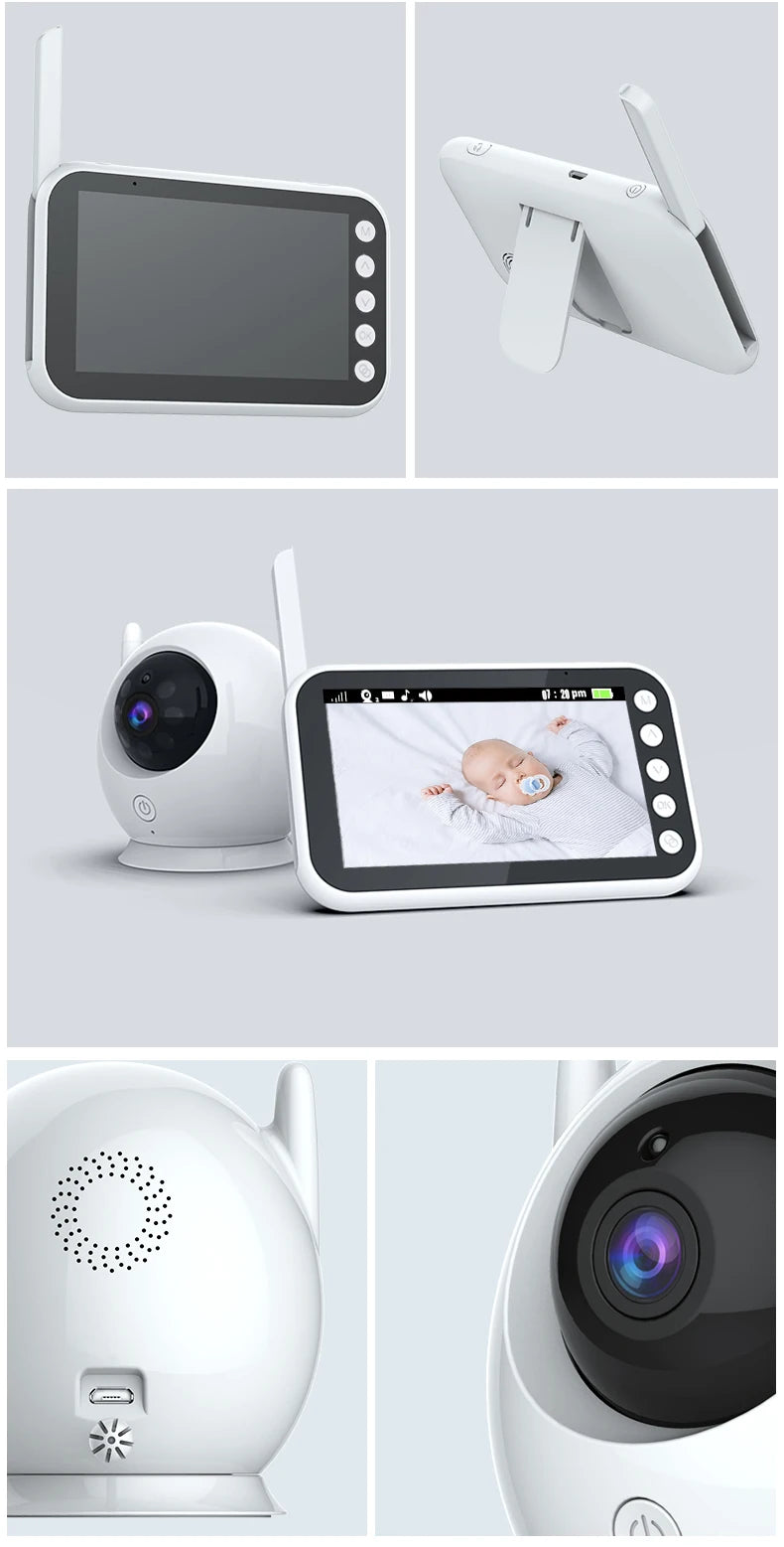 4.3 Inch Baby Monitor with 2000mAh Long Battery Life Video Wireless Camera and Audio Intercom Auto Night Vision Kids Babysitter