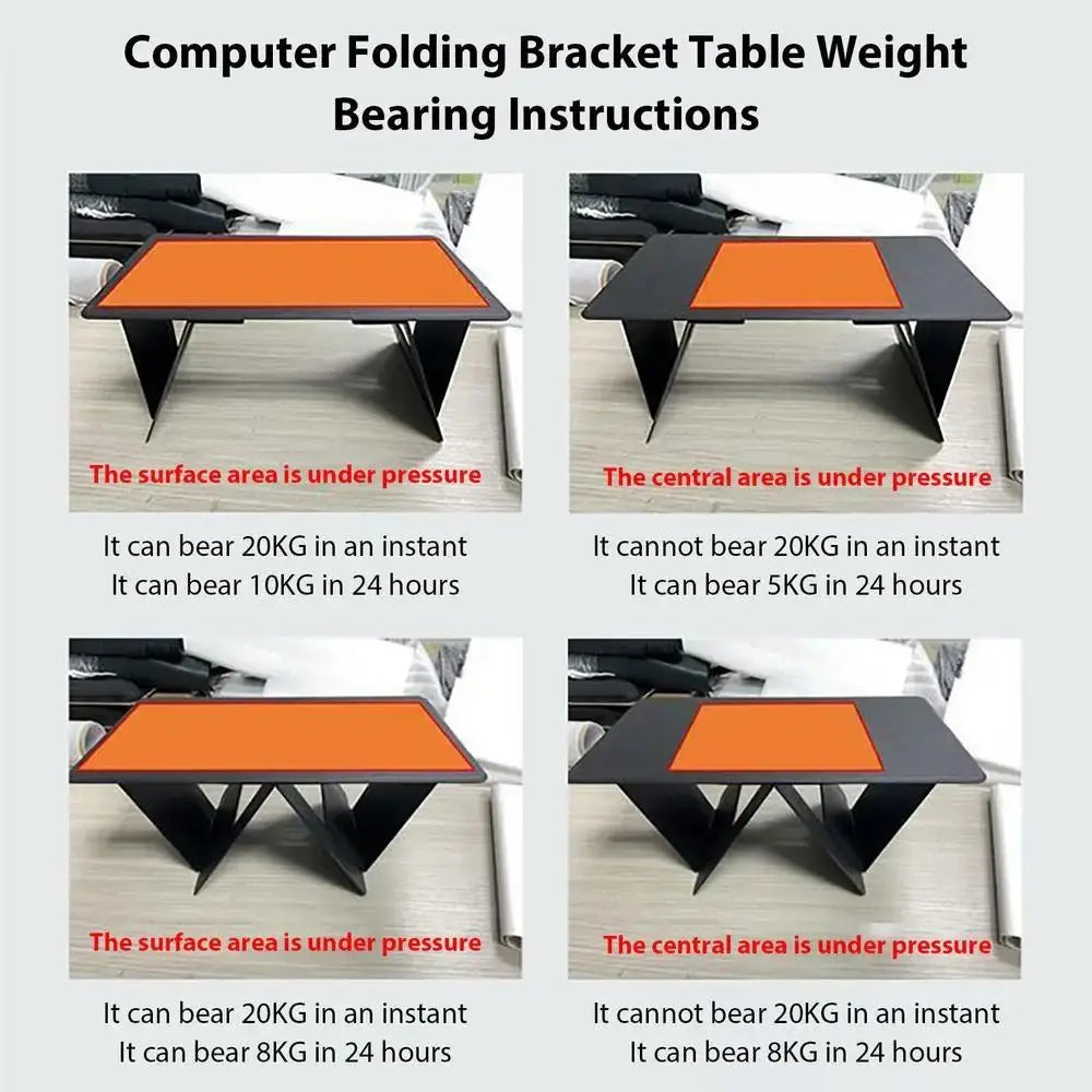 Magnetic Foldable Laptop Desk Anti-slip Adjustable Notebook Computer Holder Waterproof Lightweight Car Computer Riser Bedroom