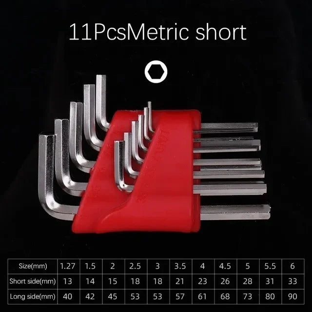 5/8/11 Pcs Allen Metric  Inch L Wrench Size Allen Key Short Arm Tool Set Easy To Carry In The Pocket