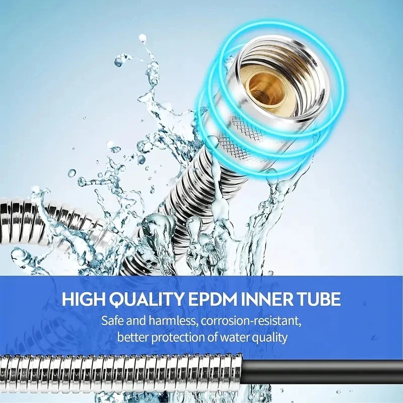 Flexible Stainless Steel Plumbing Hose Shower Head Tube Flexible Bathroom Pipe 1-3m Bath Accessories