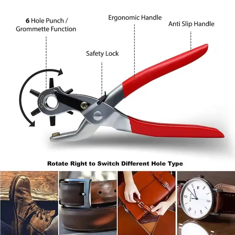 Leather Hole Punch Leather Tools Multifunctional Ordinary Carbon Steel Belt Puncher Punching Tool Belt Hole Puncher Crafts Tool