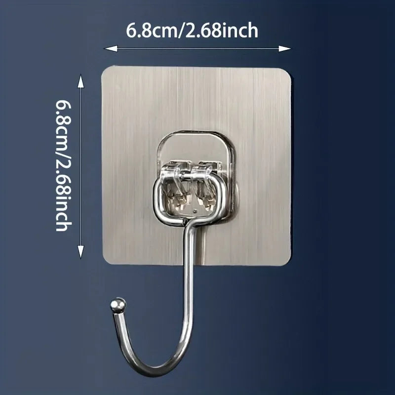 3pcs Strong Large Hook Multi-Purpose Self Adhesive Hook Heavy Duty Wall Hooks Door Key Towel Wall Hook for Bathroom Kitchen Home