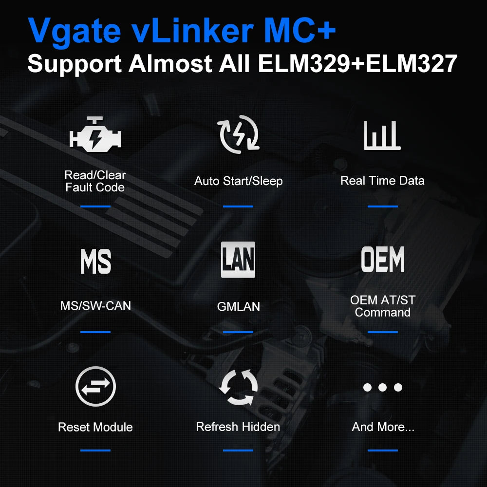 Vgate vLinker MC ELM327 V2.2 Bluetooth 4.0 OBD2 Scanner OBD 2 BimmerCode FORScan Auto Car Diagnostic tools ELM 327 V1 5