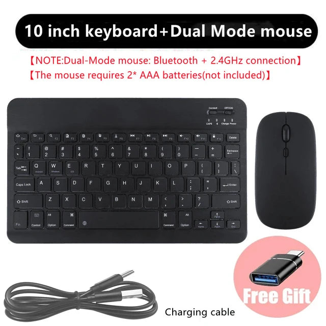 Rechargeable Bluetooth-compatible Keyboard Ultra-Slim Wireless Mouse Keyboard Set for Android Windows Tablet iPhone iPad