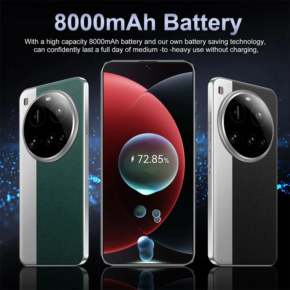 Brand New M15 Ultra Smartphone 7.3inch HD 16GB+1TB Cell Phone 50+108MP Dual SIM 5G Mobile Phones 8000mAh Android15 Unlocked
