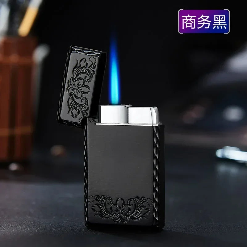 Windproof Metal Lighter Waterproof Portable Cigarette Lighter Red Fire Flame Direct Cigar Gas Lighter Smoke Accesoires for Men