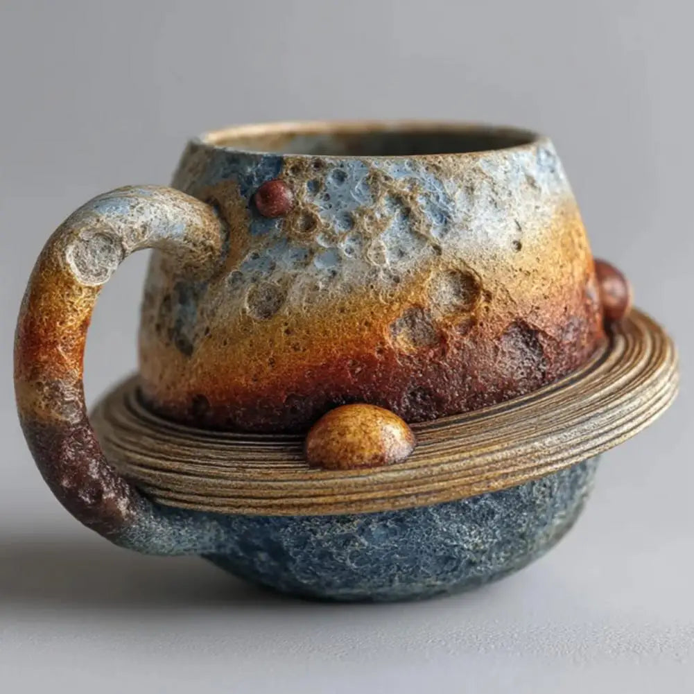 Solar System Planet Mugs Space-Themed Coffee Cups with Ergonomic Handle Planet-inspired Ceramic Cup Space Embossed Planet Mugs