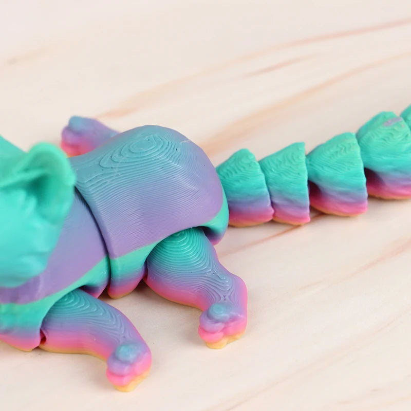 High Quality 1 Piece 3D Printed Cute Kitten With Movable Tail Joint Children's Gift Toy Model Car Ornament