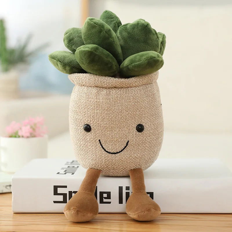 Succulent Plants Stuffed Toy For Kids Soft Simulation Potted Plush Toy Doll Decor Desk Window Decoration Gift