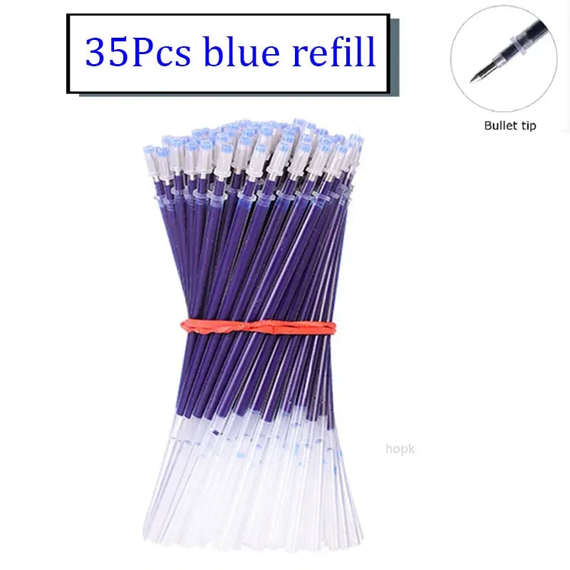 7/35 PCS Gel Pen Set School Supplies Black Blue Red Ink Color Ballpoint Pen Kawaii Pen Writing Tool School Office Stationery