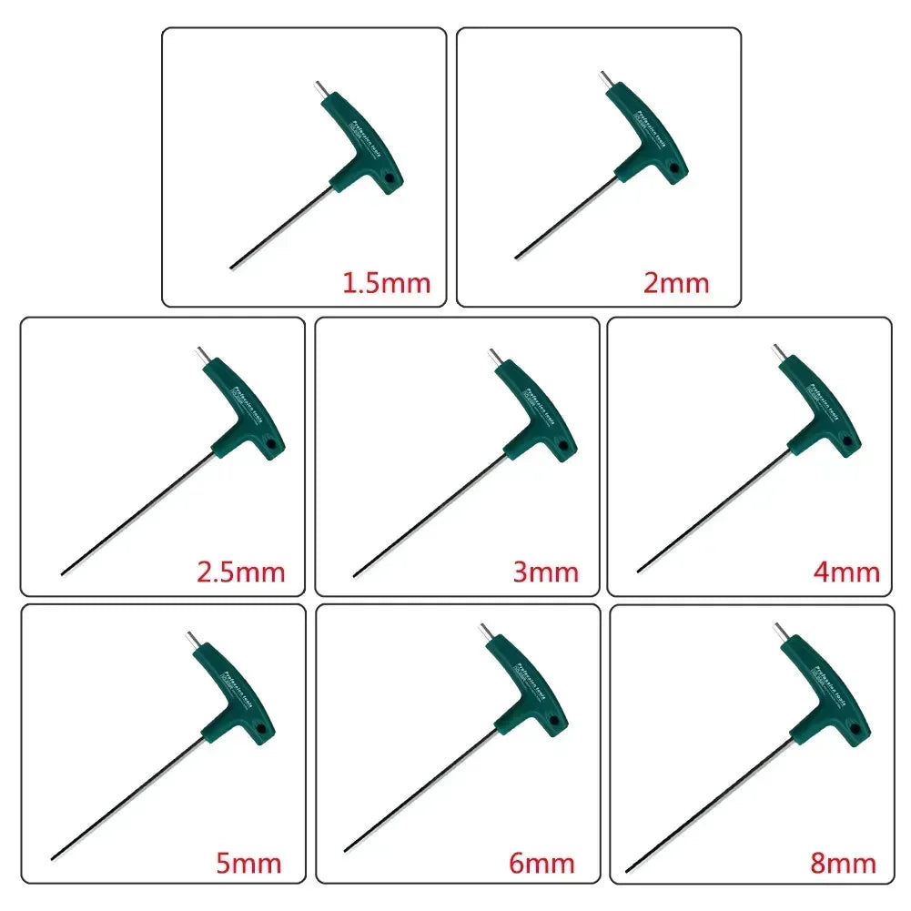 T-Handle Spanner Allen Key Hex Wrench Cr-v Alloy Flat Head Hexagon Universal Screwdriver Hand tool Universal Quick Snap Adapter