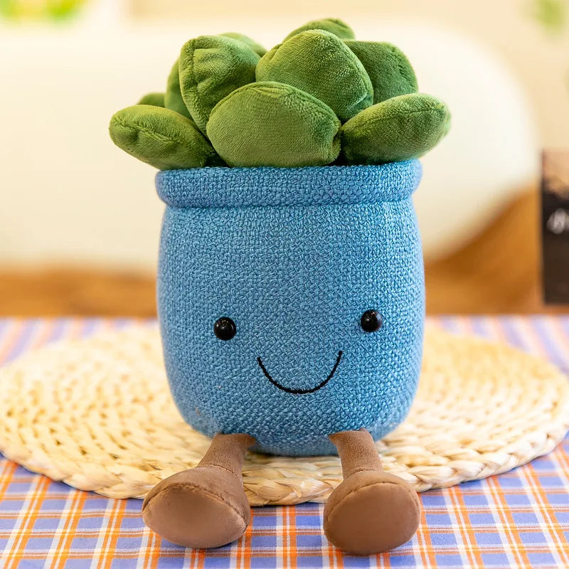 Lifelike Tulip Succulent Plants Plush Stuffed Decoration Toy Soft Decor Doll Potted Flowers Pillow for Girls Gift