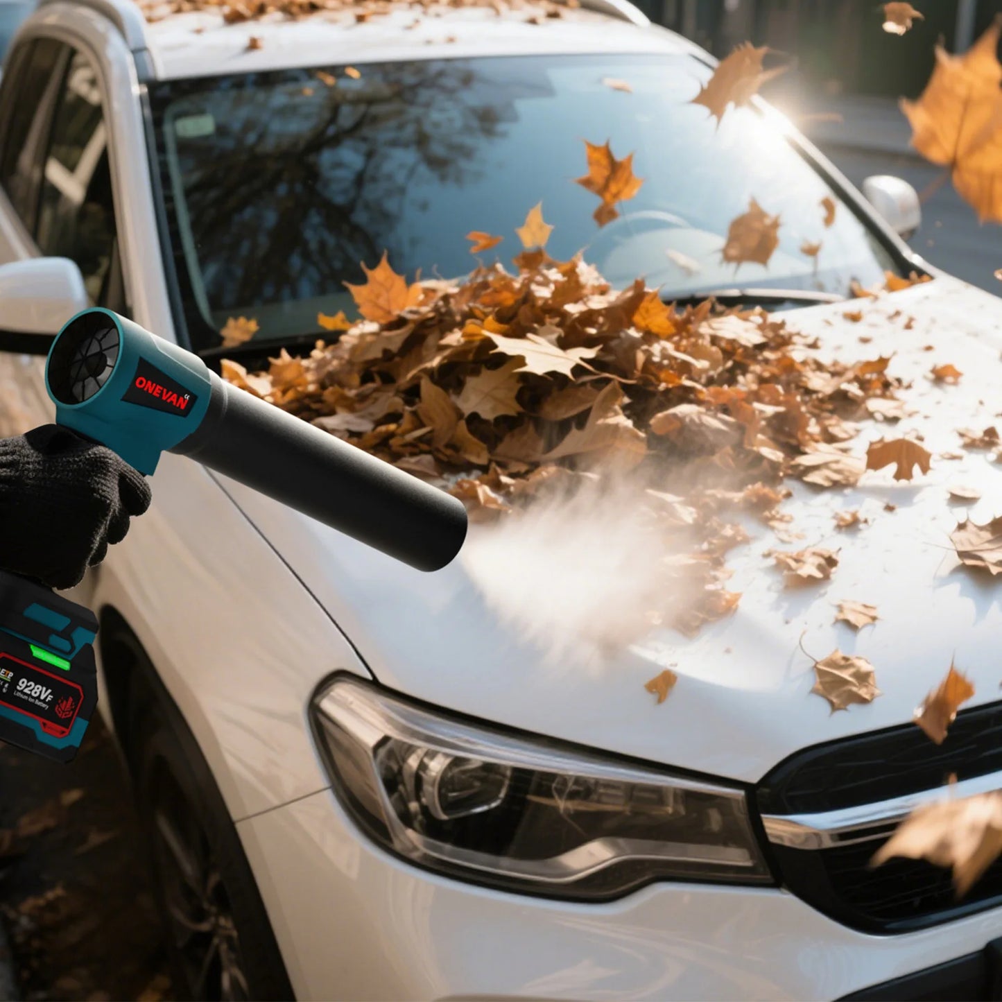 ONEVAN 4000W Brushless Electric Turbo Blower Jet Fan 400M/S 300000RPM Handheld Leaf Blower Dust Blowing Tool for 21V 18V Battery