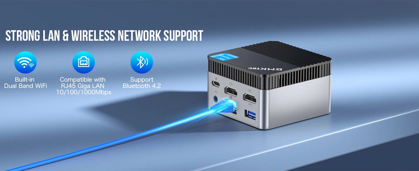 GMKtec KB5 Mini PC Intel Celeron N5105 Windows 11 Pro 4K Mini PC DDR4 8GB RAM 128GB ROM WiFi5 BT4.2 Desktop Computer Work