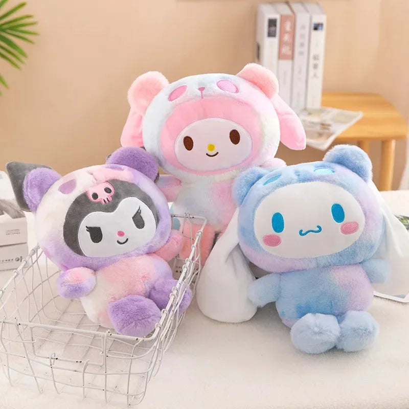 Kawaii 25cm Sanrio Jade Dog Kuromi Dressing Doll Doll Plush Toy Stuffed Animal Patung Dolls Birthday Gift for Girls Kids Boys