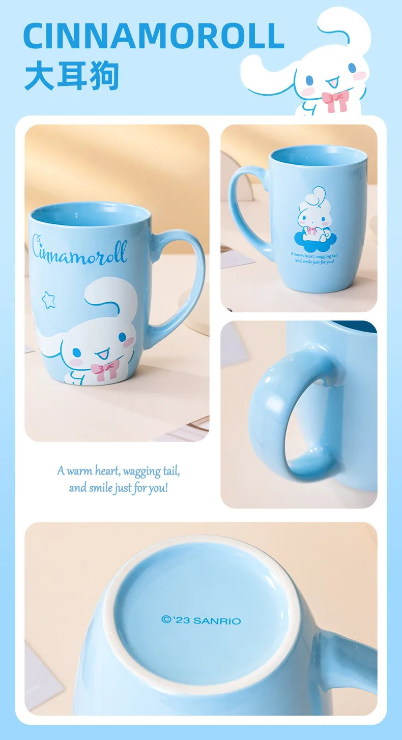 Miniso Sanrio Ceramic Mug Large Capacity 600ml Kuromi Cinnamoroll My Melody Coffee Milk Cup Couple Cup Drinkware Gifts