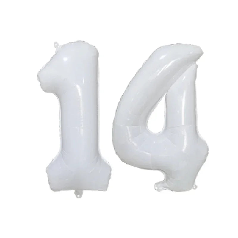 2Pcs 32 Inch Gold Silver Black Blue Red Helium Foil Number Balloon 10 11 12 13 14 15 Happy Birthday Party Decoration Supplies