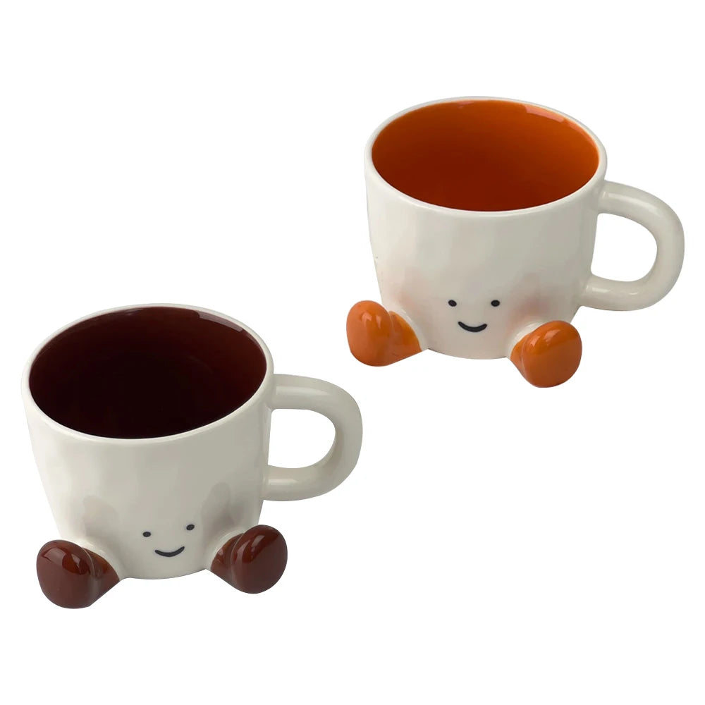 Kawaii Hand Pinch Feet Ceramic Coffee Cup Household High Appearance Level Water Cup Milk Mug Dormitory Home Gifts Mark Cup