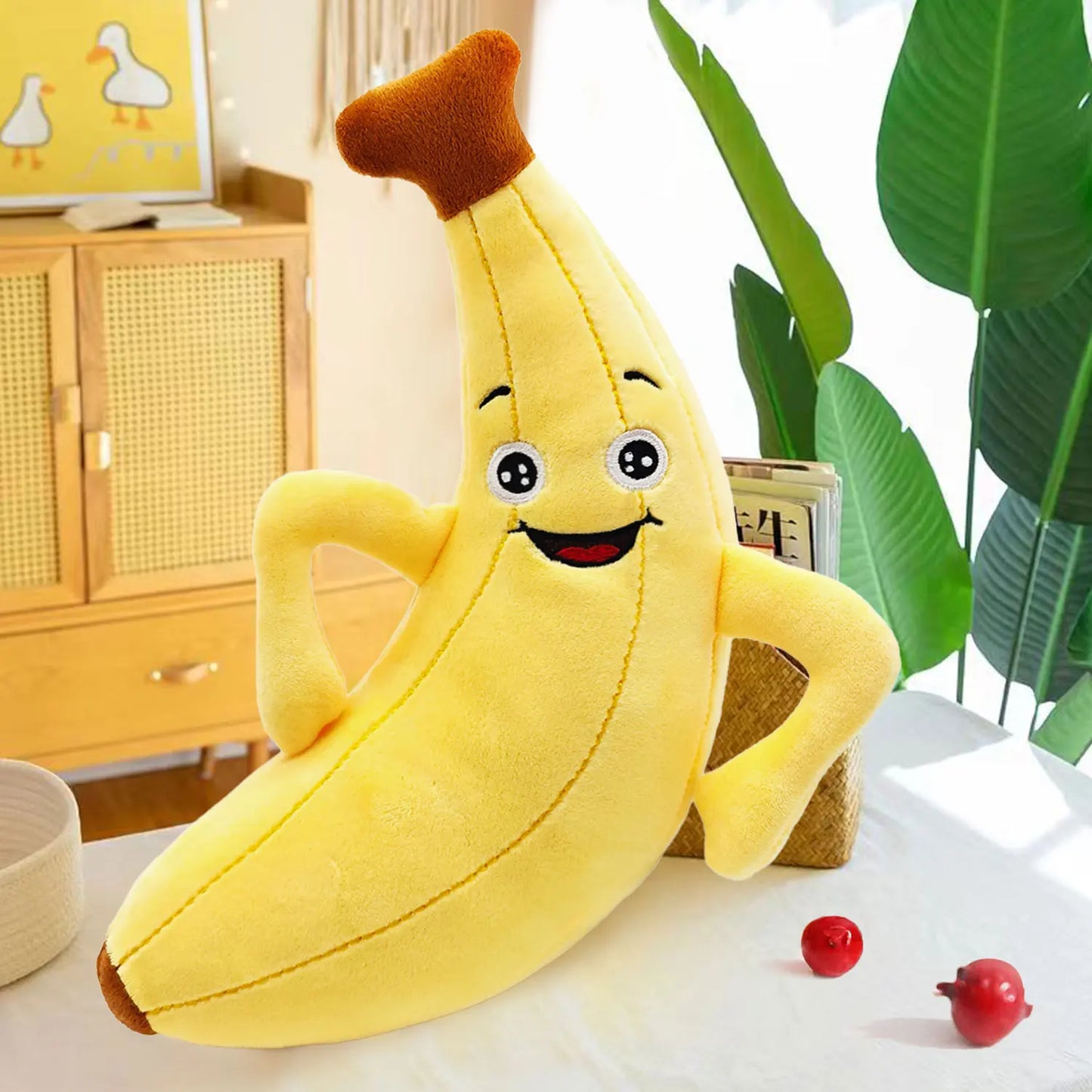 Super soft simulation fruit plush toys, apple, banana modeling plush pillow, indoor ornaments, crane machine dolls,holiday gifts