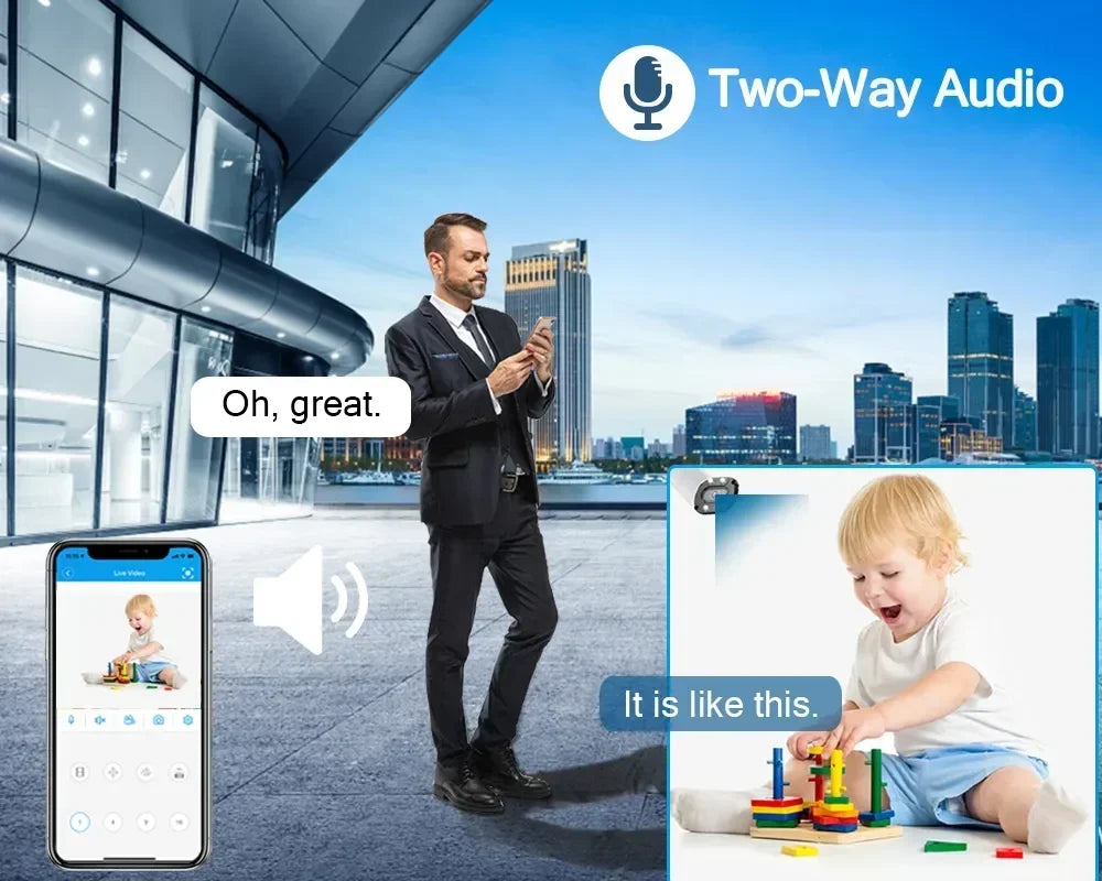2K 4MP Auto Tracking PTZ Security Camera, 2.4G WiFi Outdoor IP Camera with Two-Way Audio, Night Vision, Smart Motion Detection,