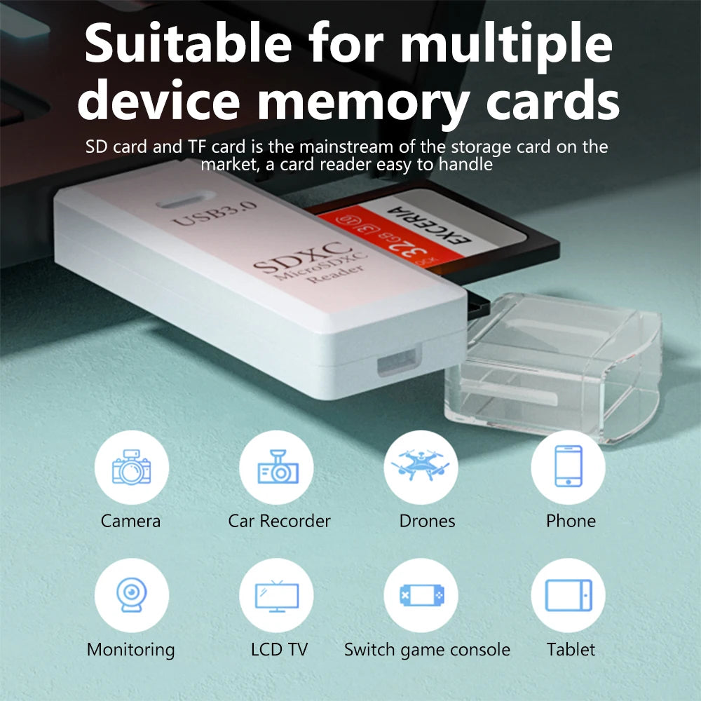 elough 2 in 1 TF SD Card Reader USB 3.0 USB 2.0 Memory Card Adapter Smart Cardreader Convertor for PC Laptop Accessories