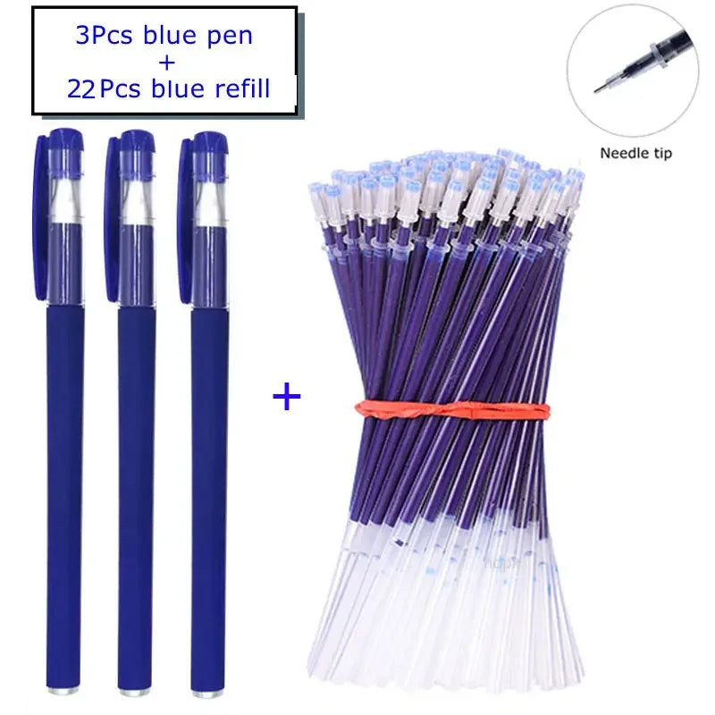7/35 PCS Gel Pen Set School Supplies Black Blue Red Ink Color Ballpoint Pen Kawaii Pen Writing Tool School Office Stationery