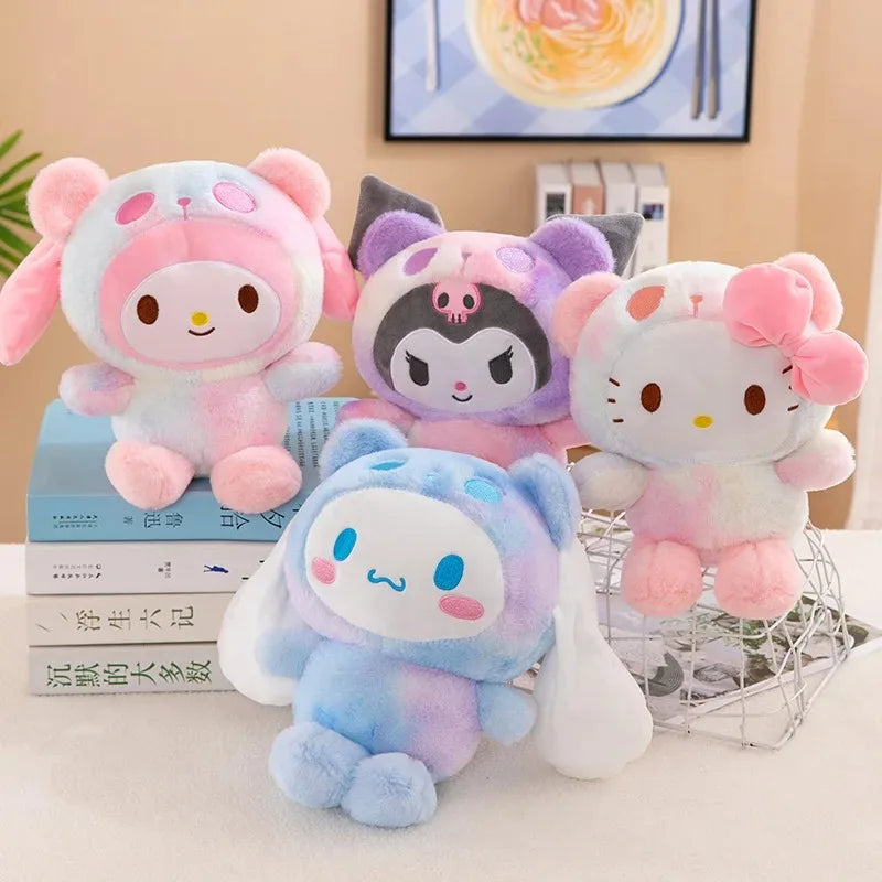 Kawaii 25cm Sanrio Jade Dog Kuromi Dressing Doll Doll Plush Toy Stuffed Animal Patung Dolls Birthday Gift for Girls Kids Boys