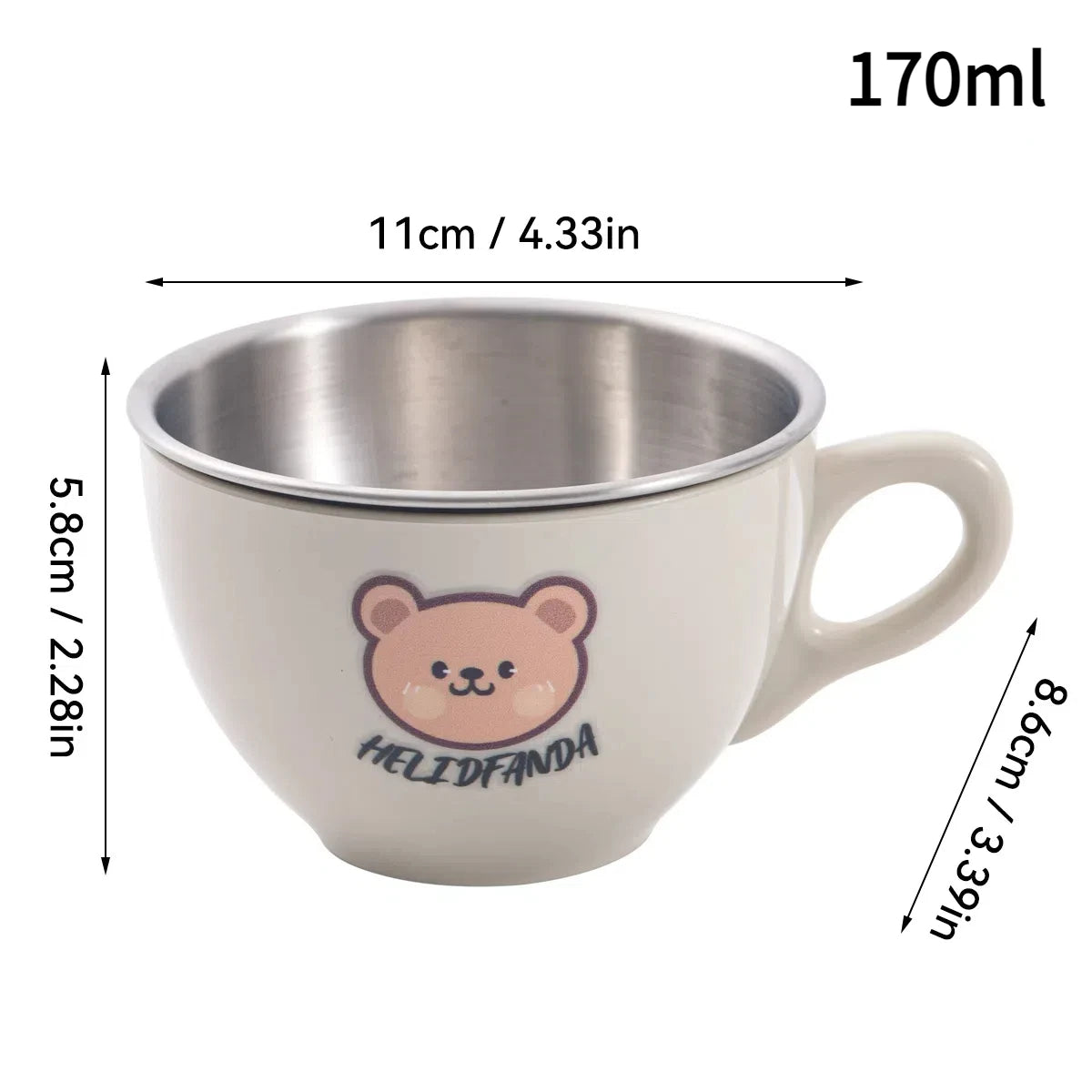 WORTHBUY New 304 Stainless Steel Water Cup Mug With Handle Cute Double Wall Milk Coffee Cup Anti Scalding Drinking Cup For Kids