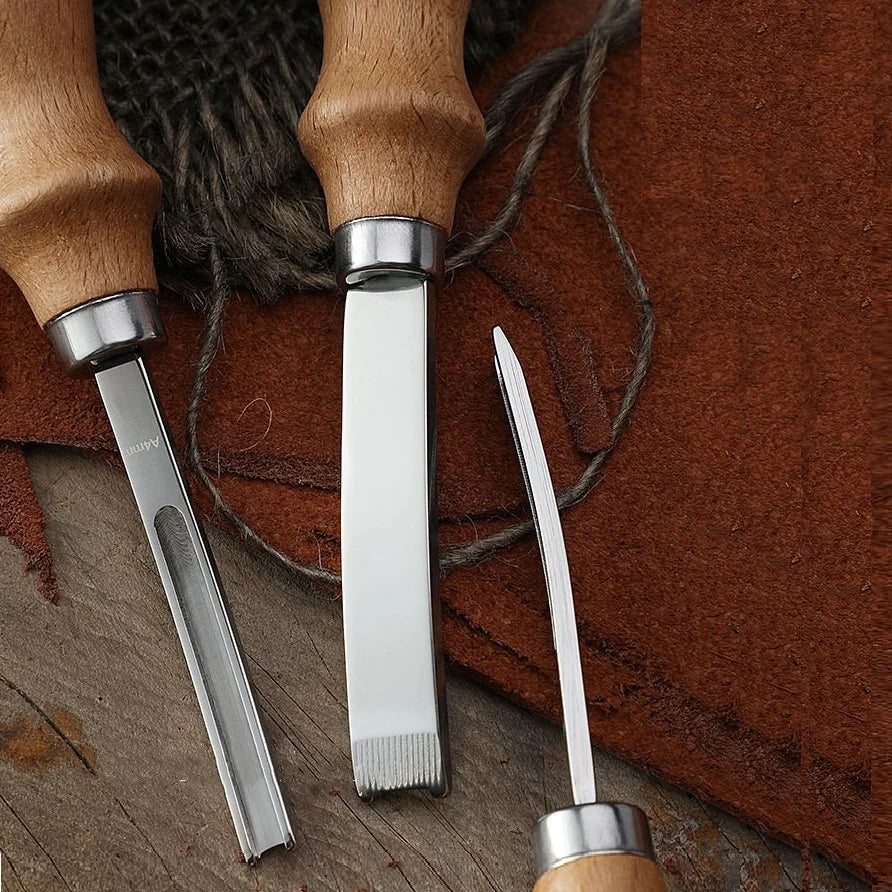 4PCS Leather Edge Skiving Beveler Tools Wide Leather Craft Edge Beveler Tool Kit Leather Edge Trimmer for DIY Leather Craft Tool