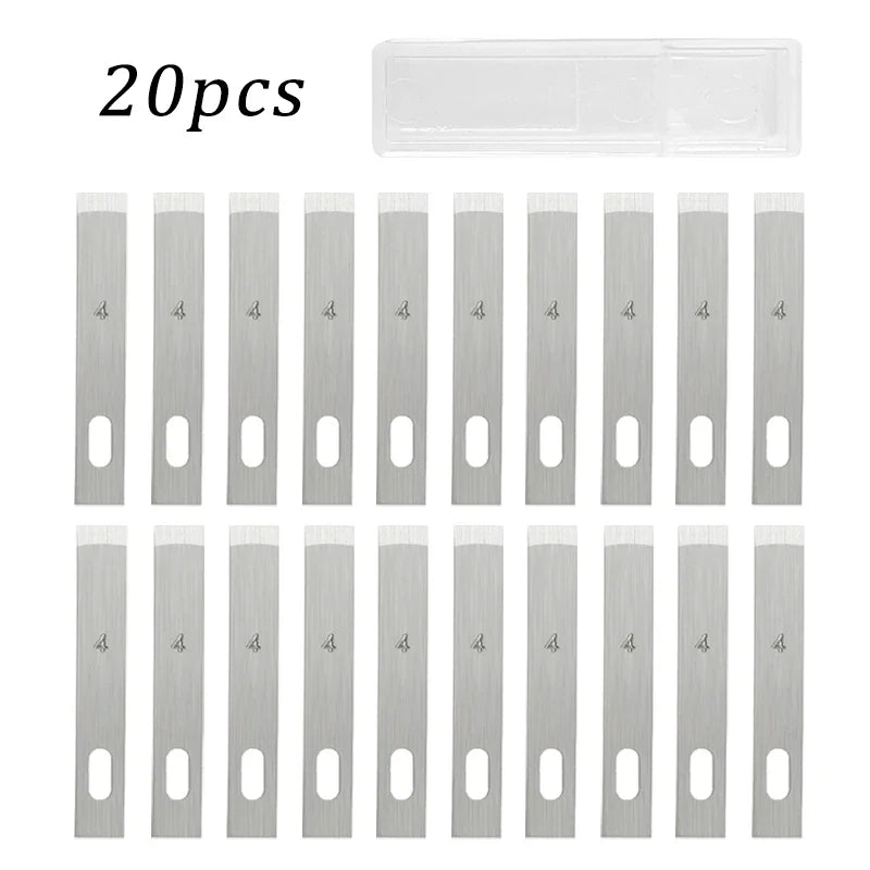 100/20Pcs 4# Metal Scalpel Knife Engraving Knife Blades DIY Wood Carving Knife Blade Replacement Surgical Sculpture Cutting Tool