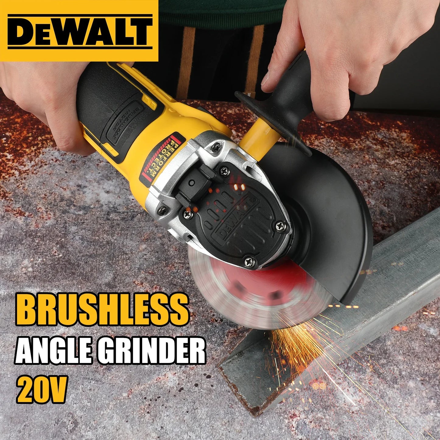 DEWALT DCG405NT 125mm Flat Head Angle Grinder, Bare Machine Tool, Cutting Machine, Lithium Battery Brushless Tool drill motor