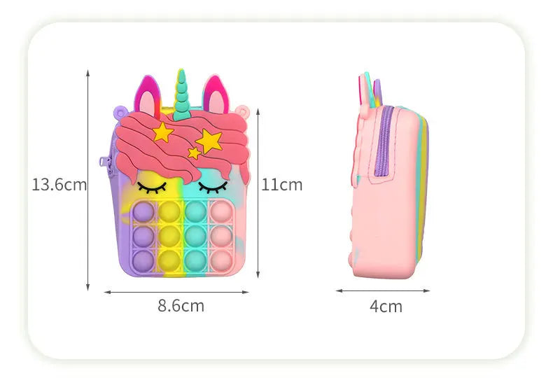 37 styles Fidget Toys Silicone Push Bubble Crossbody Bag Sensory Reliver Autism Adults Kids Handbag Squeeze Toys for Kids gifts