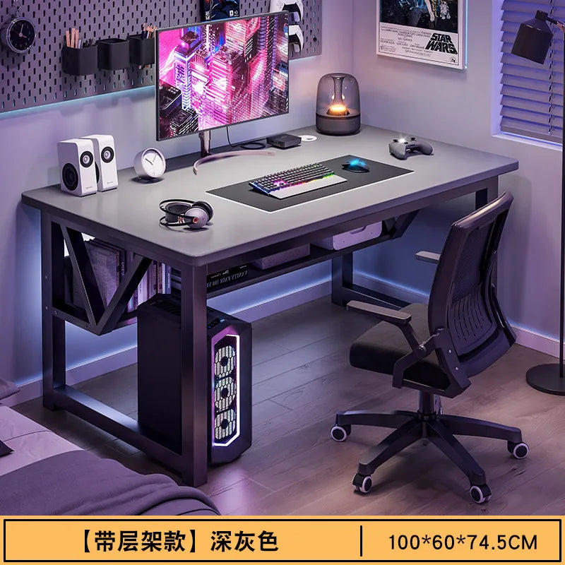 Desk Home Desktop Gaming Table and Chair Student Bedroom Learning Writing Desk Rental House Simple Long Computer Desk