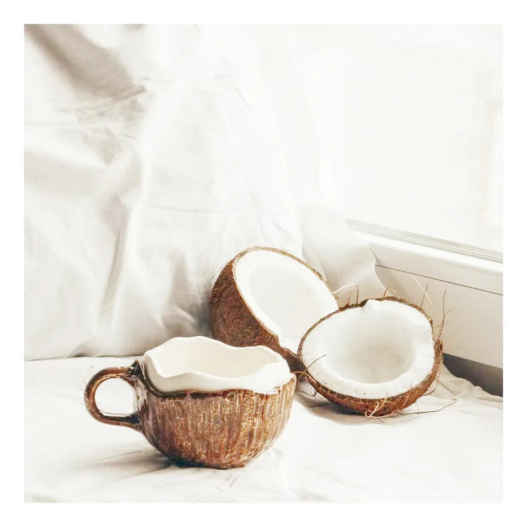 High value ins retro hand-squeezed irregular ceramic mark coconut cup coffee cup oat breakfast water cup