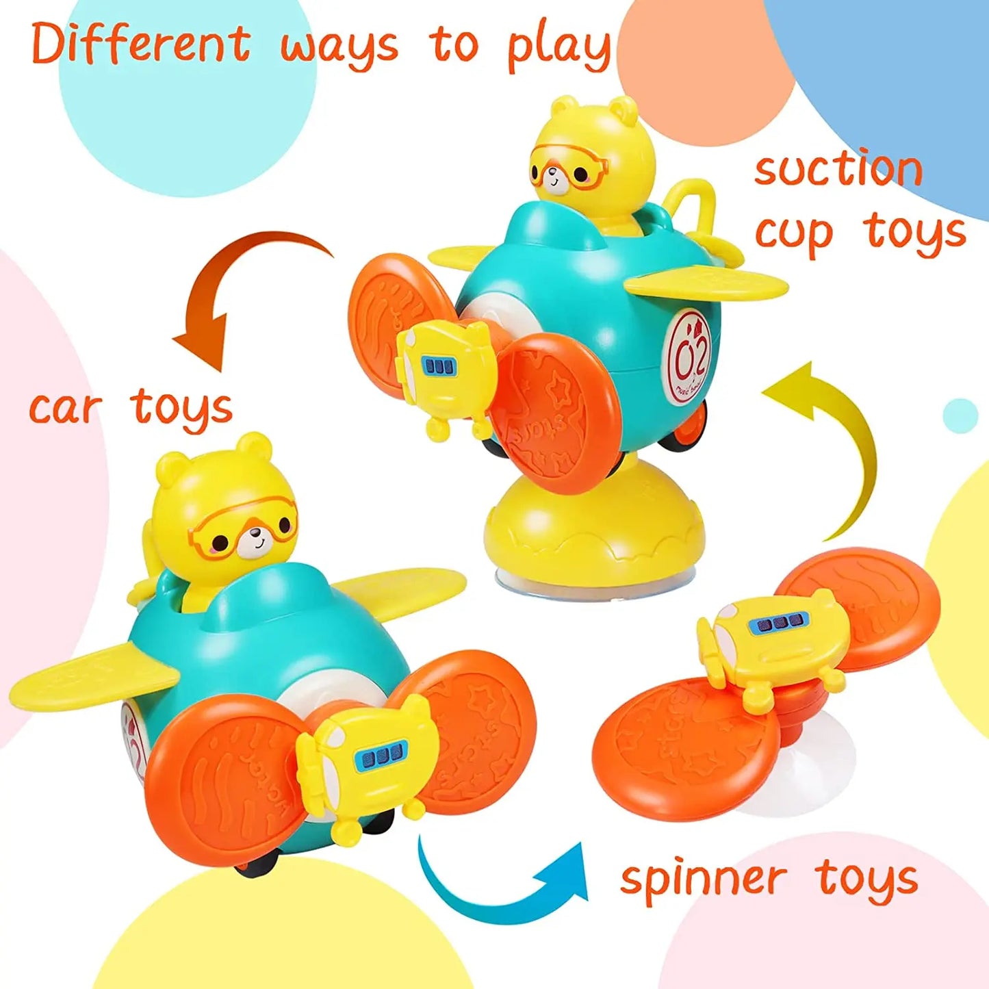 Suction Cup Spinner High Chair Baby Toys 6 12 Months Rotating Rattle Sensory Toys for Babies Educational Games Toy 1 2 3 Years
