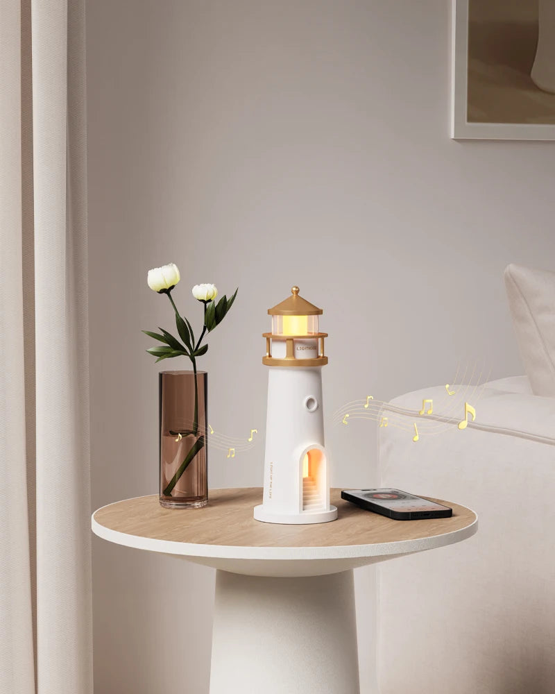 Floating Moon Lamp Projection Lighthouse Lamps Night Light Remote Control Bluetooth Speakers Motion Sensor Light Room Decor Gift