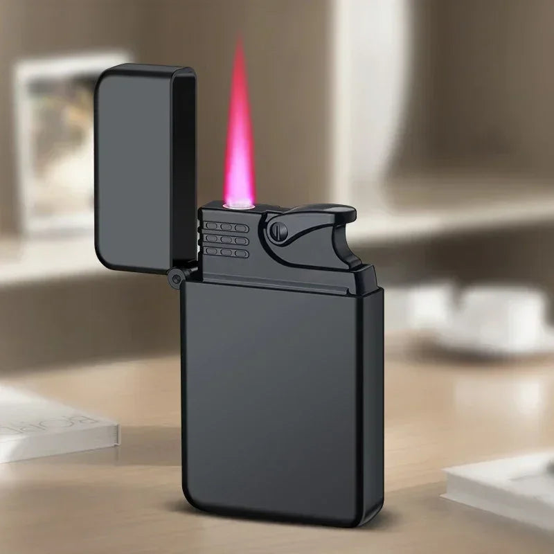 Windproof Metal Lighter Waterproof Portable Cigarette Lighter Red Fire Flame Direct Cigar Gas Lighter Smoke Accesoires for Men